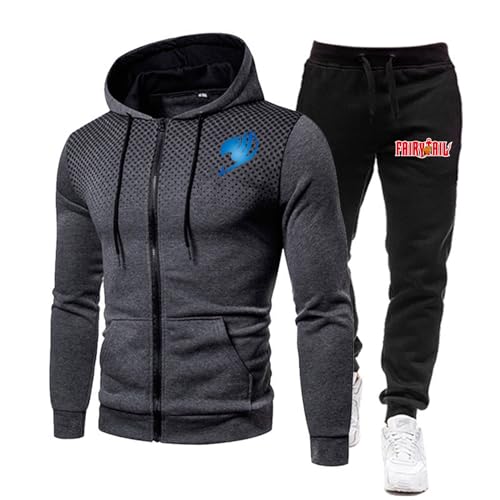 ZYHJZ Trainingsanzug für Herren langärmlig Oberteil und Unterteil für FAIRY TAIL, Set mit Reißverschluss und Kapuze, lässig, sportlich, Fitnessstudio, Jogginganzug mit Kordelzug,Grey-3XL ZYHJZ Trainingsanzug für Herren langärmlig Oberteil und Unterteil für FAIRY TAIL, Set mit Reißverschluss und Kapuze, lässig, sportlich, Fitnessstudio, Jogginganzug mit Kordelzug,Grey-3XL von ZYHJZ
