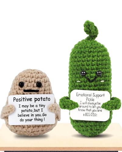 2 Stück Positive Kartoffel & Emotional Support Gurke Set,Lustige Gestrickte Puppe, Mutmacher Geschenk,Kreative Anti-Stress Geschenke,Emotional Support Plushies für Büro,Zuhause oder als Glücksbringer 2 Stück Positive Kartoffel & Emotional Support Gurke Set,Lustige Gestrickte Puppe, Mutmacher Geschenk,Kreative Anti-Stress Geschenke,Emotional Support Plushies für Büro,Zuhause oder als Glücksbringer von ZYJBD