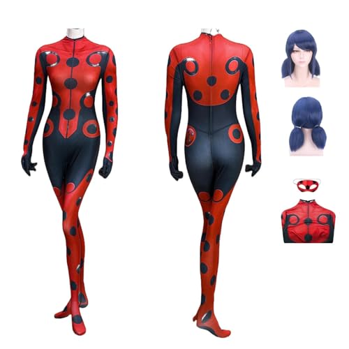 Anime Miraculous Ladybug Cosplay Uniform Ladybug and Cat Noir Cosplay Kostüm Vollständiges Set – Halloween Party und Anime Konventionen Vollständiges Set Outfit Erwachsene Anime Miraculous Ladybug Cosplay Uniform Ladybug and Cat Noir Cosplay Kostüm Vollständiges Set – Halloween Party und Anime Konventionen Vollständiges Set Outfit Erwachsene von ZYJKGL
