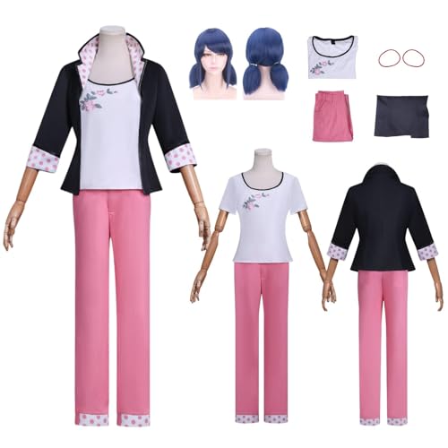 Anime Miraculous Ladybug Cosplay Uniform Marinette Cosplay Kostüm Vollständiges Set – Halloween Party und Anime Konventionen Vollständiges Set Outfit Erwachsene von ZYJKGL