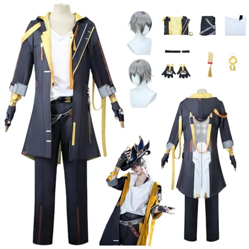 ZYJKGL Anime Caelus Cosplay Uniform Honkai Star Rail Kostüm Voll Set mit Perücke – Halloween Party und Anime Konventionen Vollständiges Set Outfit Erwachsene von ZYJKGL