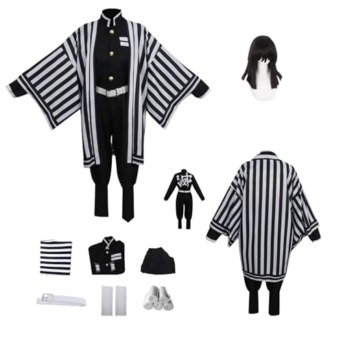 ZYJKGL Anime Cosplay Iguro Obanai Uniform Kostüm Vollständiges Set mit Perücke – Halloween Party Weihnachten und Comic Ausstellung Vollständiges Set Outfit für Erwachsene von ZYJKGL