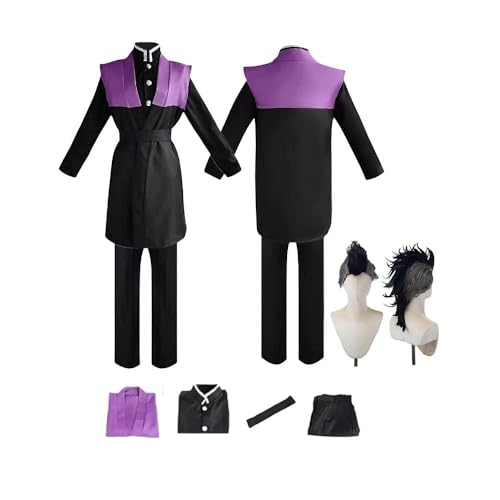 ZYJKGL Anime Cosplay Shinazugawa Genya Uniform Kostüm Vollständiges Set mit Perücke – Halloween Party Weihnachten und Comic Ausstellung Vollständiges Set Outfit für Erwachsene von ZYJKGL