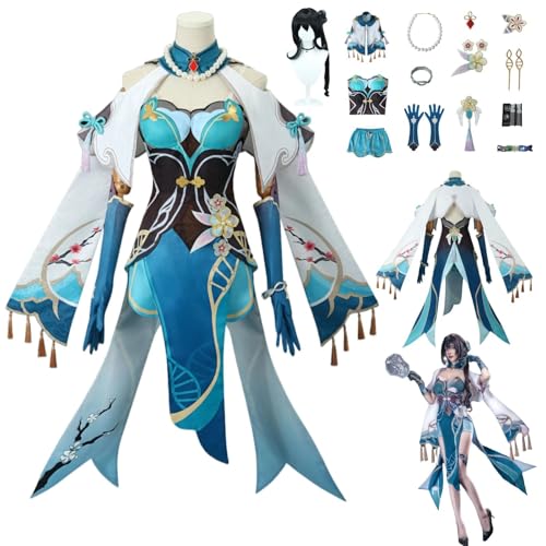 ZYJKGL Anime Fiamll Cosplay Uniform Honkai Star Rail Kostüm Voll Set mit Perücke – Halloween Party und Anime Konventionen Vollständiges Set Outfit Erwachsene von ZYJKGL