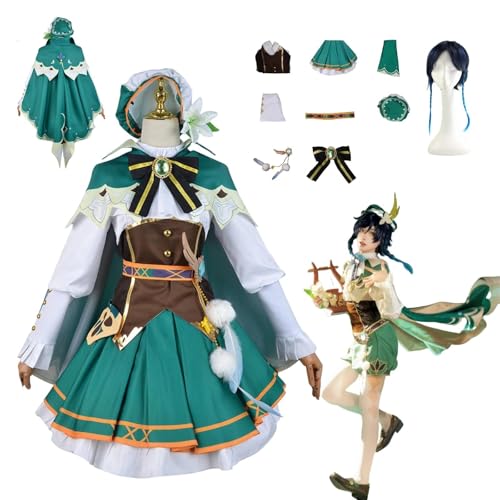 ZYJKGL Anime Genshin Impact Cosplay Uniform Barbatos Cosplay Kostüm Vollständiges Set – Halloween Party und Anime Konventionen Vollständiges Set Outfit Erwachsene von ZYJKGL