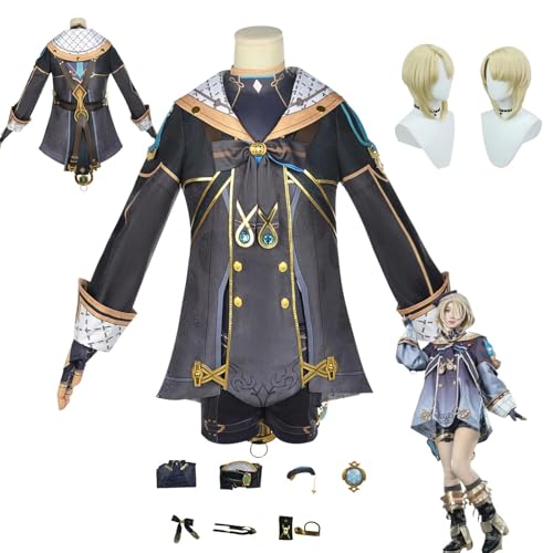 ZYJKGL Anime Genshin Impact Cosplay Uniform Freminet Cosplay Kostüm Vollständiges Set – Halloween Party und Anime Konventionen Vollständiges Set Outfit Erwachsene von ZYJKGL
