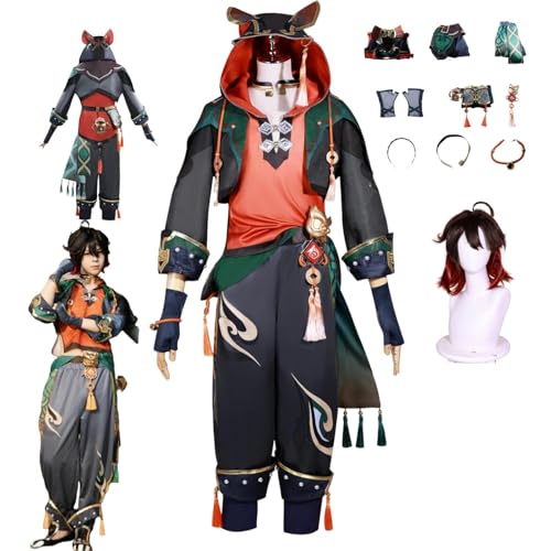 ZYJKGL Anime Genshin Impact Cosplay Uniform Gaming Cosplay Kostüm Vollständiges Set – Halloween Party und Anime Konventionen Vollständiges Set Outfit Erwachsene von ZYJKGL