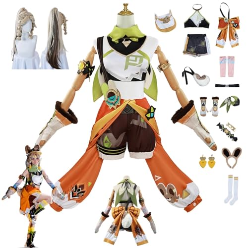 ZYJKGL Anime Genshin Impact Cosplay Uniform Kachina Cosplay Kostüm Vollständiges Set – Halloween Party und Anime Konventionen Vollständiges Set Outfit Erwachsene von ZYJKGL