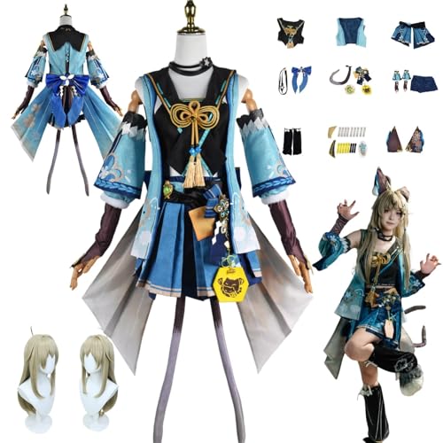 ZYJKGL Anime Genshin Impact Cosplay Uniform Kirara Cosplay Kostüm Vollständiges Set – Halloween Party und Anime Konventionen Vollständiges Set Outfit Erwachsene von ZYJKGL
