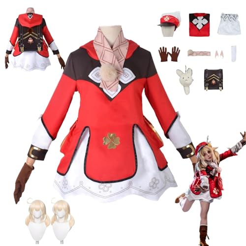 ZYJKGL Anime Genshin Impact Cosplay Uniform Klee Cosplay Kostüm Vollständiges Set – Halloween Party und Anime Konventionen Vollständiges Set Outfit Erwachsene von ZYJKGL