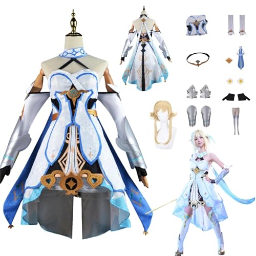 ZYJKGL Anime Genshin Impact Cosplay Uniform Lumine Cosplay Kostüm Vollständiges Set – Halloween Party und Anime Konventionen Vollständiges Set Outfit Erwachsene von ZYJKGL