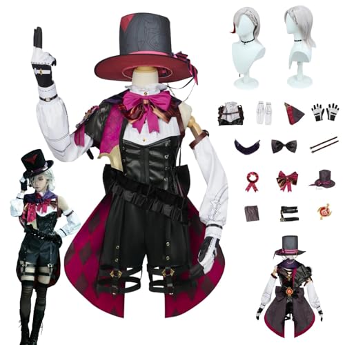 ZYJKGL Anime Genshin Impact Cosplay Uniform Lyney Cosplay Kostüm Vollständiges Set – Halloween Party und Anime Konventionen Vollständiges Set Outfit Erwachsene von ZYJKGL
