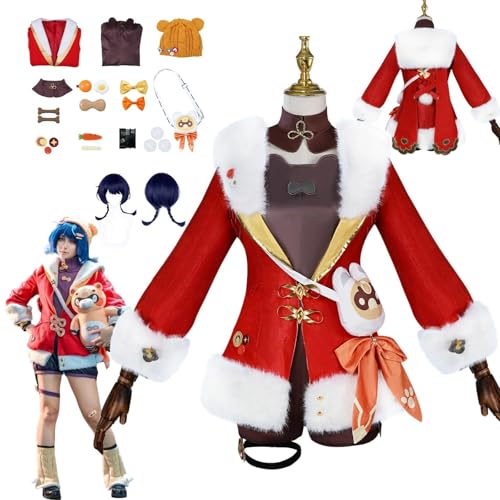 ZYJKGL Anime Genshin Impact Cosplay Uniform Mao Xiangling Cosplay Kostüm Vollständiges Set – Halloween Party und Anime Konventionen Vollständiges Set Outfit Erwachsene von ZYJKGL