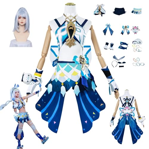 ZYJKGL Anime Genshin Impact Cosplay Uniform Mualani Cosplay Kostüm Vollständiges Set – Halloween Party und Anime Konventionen Vollständiges Set Outfit Erwachsene von ZYJKGL