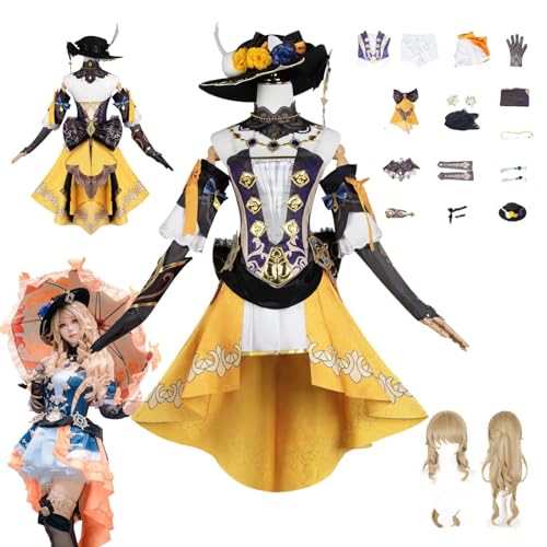 ZYJKGL Anime Genshin Impact Cosplay Uniform Navia Cosplay Kostüm Vollständiges Set – Halloween Party und Anime Konventionen Vollständiges Set Outfit Erwachsene von ZYJKGL
