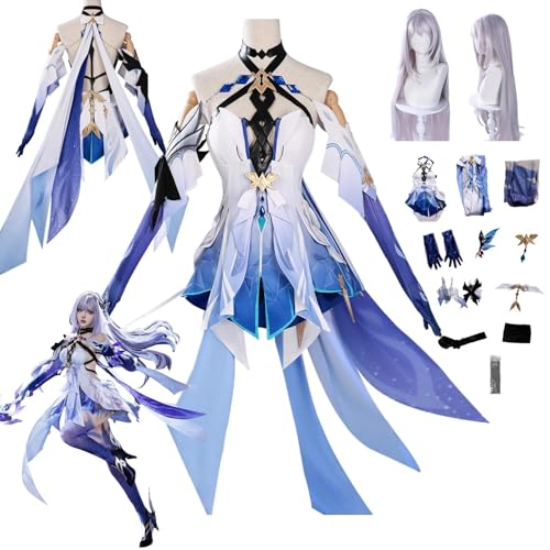 ZYJKGL Anime Genshin Impact Cosplay Uniform Skirk Cosplay Kostüm Vollständiges Set – Halloween Party und Anime Konventionen Vollständiges Set Outfit Erwachsene von ZYJKGL