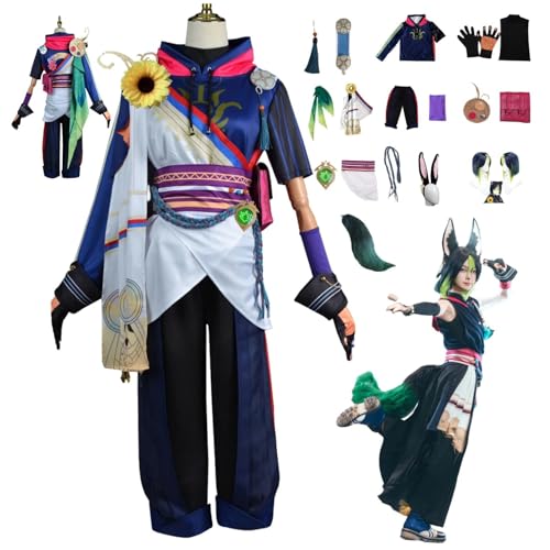 ZYJKGL Anime Genshin Impact Cosplay Uniform Tighnari Cosplay Kostüm Vollständiges Set – Halloween Party und Anime Konventionen Vollständiges Set Outfit Erwachsene von ZYJKGL