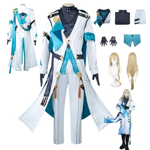 ZYJKGL Anime Luocha Cosplay Uniform Honkai Star Rail Kostüm Voll Set mit Perücke – Halloween Party und Anime Konventionen Vollständiges Set Outfit Erwachsene von ZYJKGL