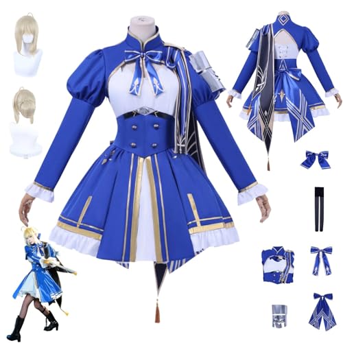 ZYJKGL Anime Saber Cosplay Uniform Honkai Star Rail Kostüm Voll Set Mit Perücke – Halloween Party Und Anime Konventionen Vollständiges Set Outfit Erwachsene von ZYJKGL