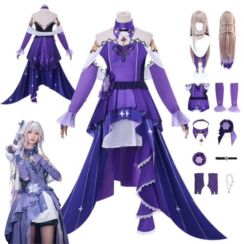 ZYJKGL Anime The Herta Cosplay Uniform Honkai Star Rail Kostüm Voll Set mit Perücke – Halloween Party und Anime Konventionen Vollständiges Set Outfit Erwachsene von ZYJKGL