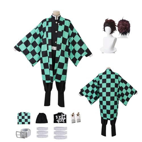 ZYJKGL Cosplay Uniform Anime Demon Slayer Kamado Tanjirou Cosplay Kostüm Vollständiges Set mit Perücke – Halloween Party und Anime Konventionen Vollständiges Set Outfit für Männer Erwachsene ZYJKGL Cosplay Uniform Anime Demon Slayer Kamado Tanjirou Cosplay Kostüm Vollständiges Set mit Perücke – Halloween Party und Anime Konventionen Vollständiges Set Outfit für Männer Erwachsene von ZYJKGL