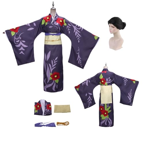 ZYJKGL Cosplay Uniform Anime Demon Slayer Tamayo Cosplay Kostüm Vollständiges Set mit Perücke – Halloween Party und Anime Konventionen Vollständiges Set Outfit für Frauen Erwachsene von ZYJKGL