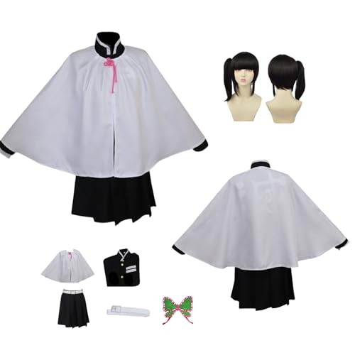 ZYJKGL Cosplay Uniform Anime Demon Slayer Tsuyuri Kanawo Cosplay Kostüm Vollständiges Set mit Perücke – Halloween Party und Anime Konventionen Vollständiges Set Outfit für Frauen Erwachsene von ZYJKGL
