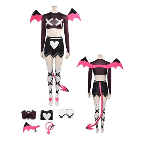 ZYJKGL Cosplay Uniform Anime Helluva Boss Cristina Valenzuela Cosplay Kostüm Vollständiges Set mit Perücke – Halloween Party und Anime Konventionen Vollständiges Set Outfit für Frauen Erwachsene von ZYJKGL