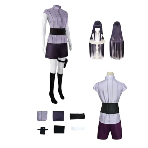ZYJKGL Cosplay Uniform Anime Naru'to Hinata Cosplay Kostüm Vollständiges Set – Halloween Party und Anime Konventionen Vollständiges Set Outfit Erwachsene von ZYJKGL