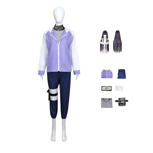 ZYJKGL Cosplay Uniform Anime Naru'to Hinata Cosplay Kostüm Vollständiges Set – Halloween Party und Anime Konventionen Vollständiges Set Outfit Erwachsene von ZYJKGL