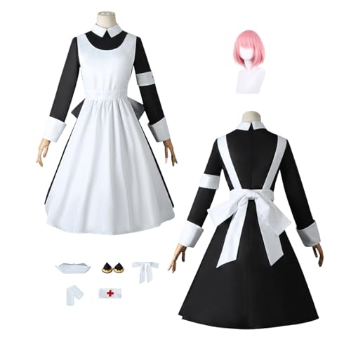 ZYJKGL Cosplay Uniform Anime SPY FAMILY Anya Forger Cosplay Kostüm Vollständiges Set – Halloween Party und Anime Konventionen Vollständiges Set Outfit Kind von ZYJKGL