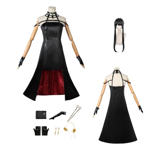 ZYJKGL Cosplay Uniform Anime SPY FAMILY Yor Forger Cosplay Kostüm Vollständiges Set – Halloween Party und Anime Konventionen Vollständiges Set Outfit Erwachsene und Kind von ZYJKGL