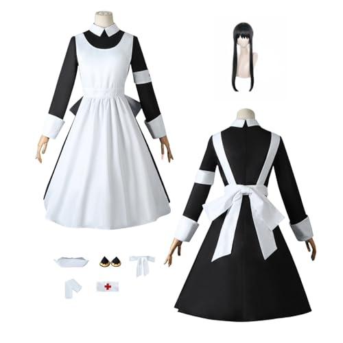 ZYJKGL Cosplay Uniform Anime SPY FAMILY Yor Forger Cosplay Kostüm Vollständiges Set – Halloween Party und Anime Konventionen Vollständiges Set Outfit Erwachsene und Kind von ZYJKGL