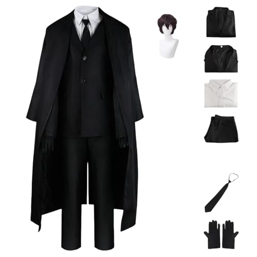 ZYJKGL Dazai osamu Cosplay Kostüme Bungo Stray Dogs Charakter Fancy Dress Up Erwachsene Uniform Outfits Volles Set Halloween Karneval Party von ZYJKGL