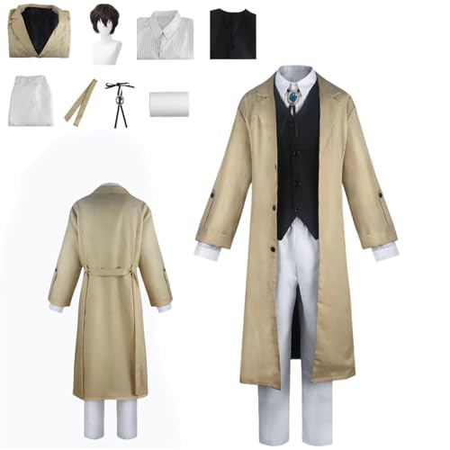 ZYJKGL Dazai osamu Cosplay Kostüme Bungo Stray Dogs Charakter Fancy Dress Up Erwachsene Uniform Outfits Volles Set Halloween Karneval Party von ZYJKGL