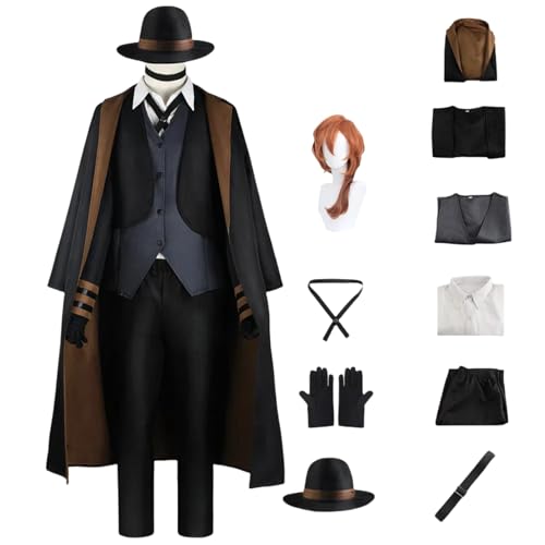ZYJKGL Nakahara Chuuya Cosplay Kostüme Bungo Stray Dogs Charakter Fancy Dress Up Erwachsene Uniform Outfits Volles Set Halloween Karneval Party von ZYJKGL