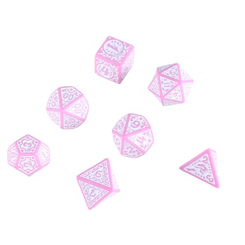 7pcs Vielseitiges Polyedrische Dices Acrylspiel Dices Hollow Muster Tabletop Game Dices Für Rollenspiele von ZYKEJJDDAK