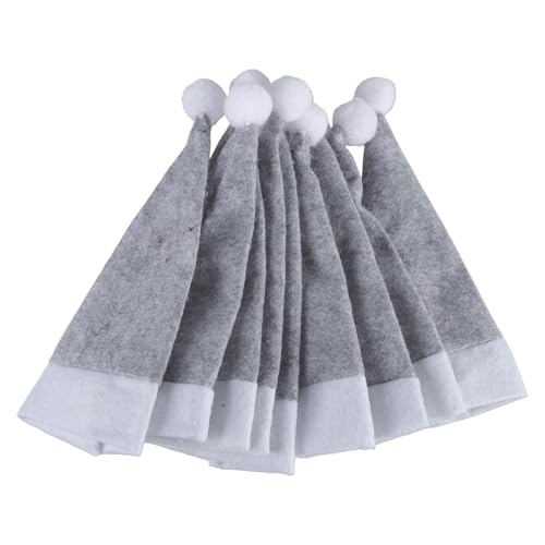 ZYKEJJDDAK 10pcs Graue Weihnachtskappen Für Tabletop Festival Ornamentation Weihnachtsmütze Formgeschirrhalter Besteckspeicherbeutel von ZYKEJJDDAK