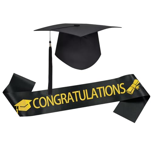 ZYKEJJDDAK Abschlusskappen und Schärpe Stolen 2025 für Hochschulen, Universität, Junggesellenabschied, Klasse 2025, Dekorationen, Abschlussfeier, Partyzubehör, Congrats Grade Dekorationen ZYKEJJDDAK Abschlusskappen und Schärpe Stolen 2025 für Hochschulen, Universität, Junggesellenabschied, Klasse 2025, Dekorationen, Abschlussfeier, Partyzubehör, Congrats Grade Dekorationen von ZYKEJJDDAK