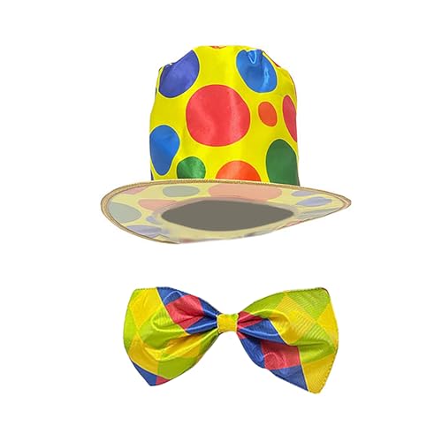 ZYKEJJDDAK Clown Bowtie Clown Hut Zirkus Halloween Clown Kostüm Zubehör für Frauen Mann Halloween Karneval ZYKEJJDDAK Clown Bowtie Clown Hut Zirkus Halloween Clown Kostüm Zubehör für Frauen Mann Halloween Karneval von ZYKEJJDDAK