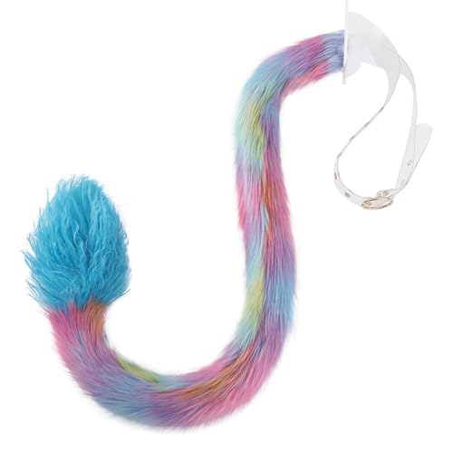 ZYKEJJDDAK Cosplay-Tierschwanz-Kostüm, 100 cm langer Plüschschwanz mit verstellbarem Bund, für Kinder, Erwachsene, Halloween-Kostüm von ZYKEJJDDAK