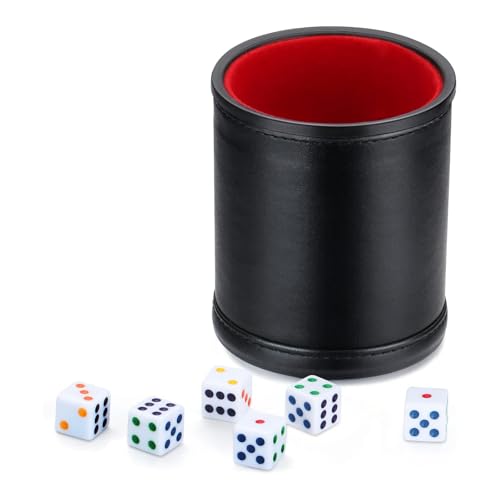 ZYKEJJDDAK Dices Shake Container PU Leder Liefert Dices Game Requisiten Brettspiel Cups Container Dices Cup Bracket ROT DIE ZICES von ZYKEJJDDAK