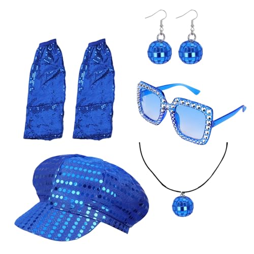 ZYKEJJDDAK Discos-Kostüm-Outfits, 1960er-, 1970er-, 80er-Jahre, Diskothekenzubehör, Kappen, Ohrringe, Halskette, Sonnenbrille, Beinwärmer für Halloween, Party, Rockstars, coole Outfits ZYKEJJDDAK Discos-Kostüm-Outfits, 1960er-, 1970er-, 80er-Jahre, Diskothekenzubehör, Kappen, Ohrringe, Halskette, Sonnenbrille, Beinwärmer für Halloween, Party, Rockstars, coole Outfits von ZYKEJJDDAK