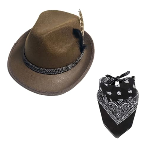 ZYKEJJDDAK Federhut Oktoberfest Kostüm mit Hut Schal und Herz Rahmen Brille für Herren Damen Oktoberfest Bier Mottoparty Unisex Kostüm Brille ZYKEJJDDAK Federhut Oktoberfest Kostüm mit Hut Schal und Herz Rahmen Brille für Herren Damen Oktoberfest Bier Mottoparty Unisex Kostüm Brille von ZYKEJJDDAK