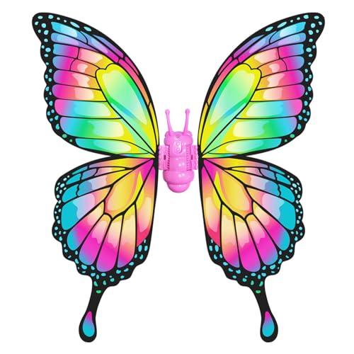ZYKEJJDDAK Feenflügel für Mädchen, elektrischer Schmetterlingsflügel, Verkleidungsflügel, Osterflügel, Halloween, Cosplay-Kostüm von ZYKEJJDDAK