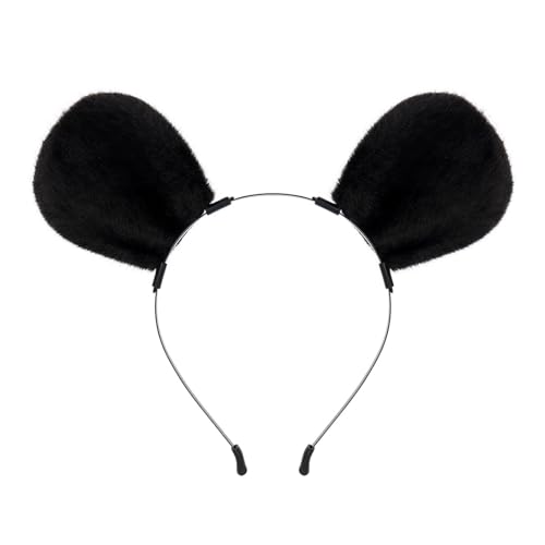 ZYKEJJDDAK Fuchs Ohren und Schwanz Set Furry Mouse Ohren Stirnbänder mit Schwanz Halloween Cosplays Party Maus Kostüm von ZYKEJJDDAK