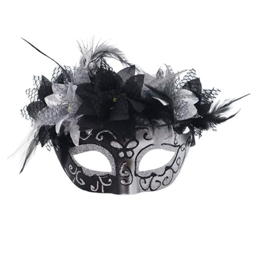 ZYKEJJDDAK Gefiederte Maskerade, Halloween, Cosplay, halbes Gesicht für Damen und Herren, Halloween-Maskerade ZYKEJJDDAK Gefiederte Maskerade, Halloween, Cosplay, halbes Gesicht für Damen und Herren, Halloween-Maskerade von ZYKEJJDDAK