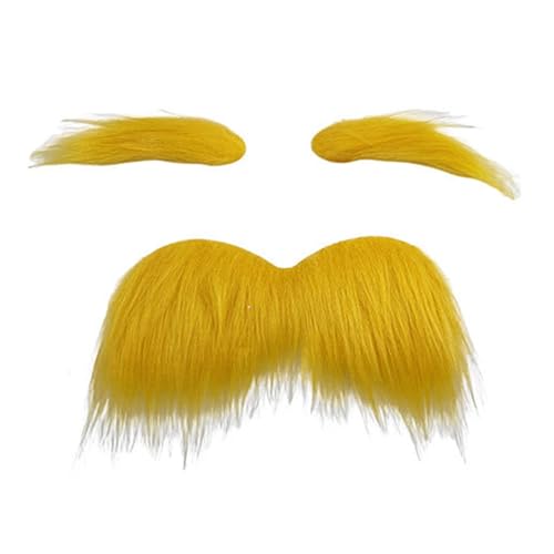 ZYKEJJDDAK Gelber Schnurrbart und Augenbrauen Cosplay Kostüm Zubehör für Männer Frauen Halloween Weihnachten Kleber ZYKEJJDDAK Gelber Schnurrbart und Augenbrauen Cosplay Kostüm Zubehör für Männer Frauen Halloween Weihnachten Kleber von ZYKEJJDDAK