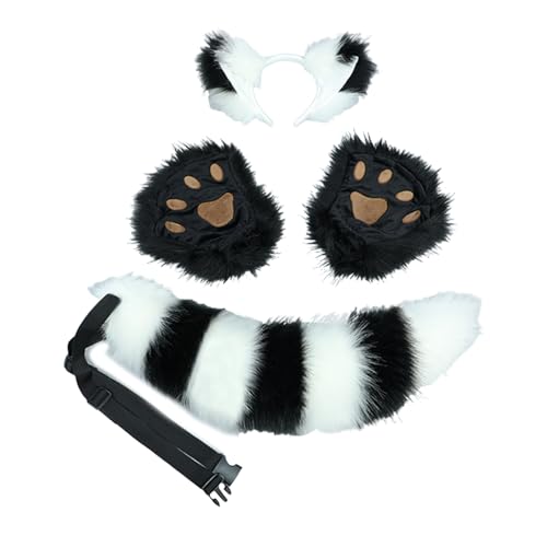 ZYKEJJDDAK Haarreifen mit Füchsen, Ohren und Schwanz, Füchse, Katzen, Ohren, Füchse, Pfote, Handschuh, Schwanz, Halloween ZYKEJJDDAK Haarreifen mit Füchsen, Ohren und Schwanz, Füchse, Katzen, Ohren, Füchse, Pfote, Handschuh, Schwanz, Halloween von ZYKEJJDDAK