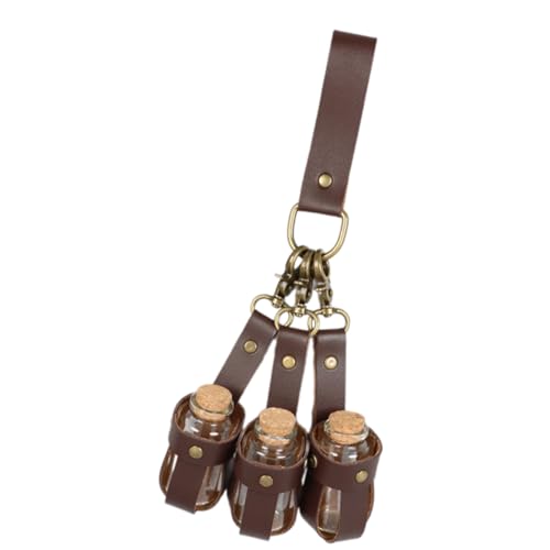 ZYKEJJDDAK Halloween Hexentrank Flasche Zaubertrank Glashalter mit Korkverschluss und Ledergeschirr für Frauen von ZYKEJJDDAK
